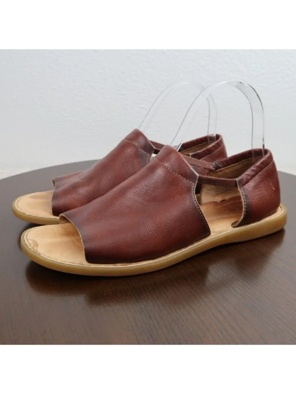 Born 9vCove Brown Leather Open-Toe Sandals With Slingback Strap & Cushioned Sole - Picture 5 of 8